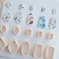 10Pcs Creative Simple Style Geometric Arch Oval Shape Polymer Clay Cutters Clay Molds For DIY Earring Necklace Pendant Making