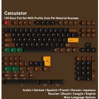 Moa Calculator PBT Keycaps 7U Alice Layout Space Keys Big Set Compatible with ANSI Russian Korean ISO Languages - Spanish German