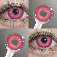 FUNSACHY 1Pair Colorful Cosplay Contact Lenses for Eyes Colored Fashion Pink Contacts Lens Green Cosmetic Pupil Yearly Red Lens