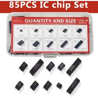 85PCS IC Chip Kit DIP Integrated Circuit NE555 LM324 LM358 ULNN2803 Single Precision Timer DIY Electronic Components Tentacle