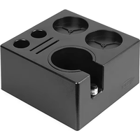 IKAPE 7 in 1 Espresso Knock Box 51/54/58MM Coffee Accessories Storage Organizer Universal Fit Espresso Bar Tools Box Black/White
