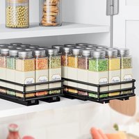 2 Layer Pull Out Spice Rack Organizer for Cabinet Kitchen Storage Organizer Heavy Duty Slide Out Spice Racks Organzer
