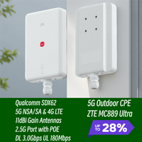 Global Version ZTE 5G Outdoor CPE MC889 Ultra SDX62 2.5G POE Wireless Router MC7510D 5G LTE CAT16 Sim Card Outdoor Modem 11dBi