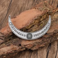 1pc Vintage Silver Viking Rune Crescent Hairpin Norse Mythical Compass Symbol Gothic Niche Hair Decoration Trendy Product