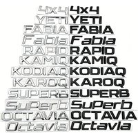 Metal Car Letters Rear Trunk Decals Emblem Badge Logo Sticker For Skoda Octavia Superb RAPID FABIA KAMIQ KAROQ KODIAQ YETI 4X4