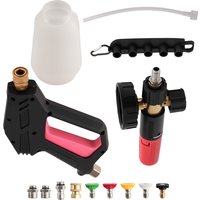 1/4in 4000PSI Pressure Washer Snow Foam Cannon Lance Gun with 5 Nozzle Kit Brass