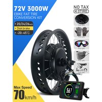 AliExpress KUNTENG E-BIKE Electric Fat Bike Motor Kit 72V 3000W 4.0Tyre Brushless Rear Hub Motor Wheel Dropout 170/190mm for Snow Ebike Conversion Kit