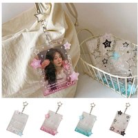 With Keychain Korean Style Card Holder Polaroid Photo Transparent Star Student Card Cover Pendant Card Case ID Card Holders