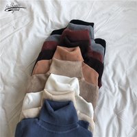 Elegante Rollkragen frauen Pullover Herbst Winter Pullover Schlank Bodenbildung Gestrickte Tops Casual Langarm Jumper Pull Femme 16675