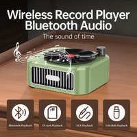 Retro Phonograph Bluetooth Speaker Hi-Fi Audio Portable Speakers 6D Stereo Sound 4hour Battery Life For Yoga,Sport,Outdoor,Party