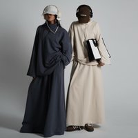 Eid Suit Women Muslim Top Zipper Sweatshirt Skirt 2 Piece Set Ramadan Dubai Top Skirts Musulman Ensembles Vestidos Jalabiya