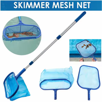 2pcs Pool Skimmer Net with Reinforced ABS Frame & Aluminum Pole - Large Capacity Leaf Rake for Deep Pools, Spas, Ponds