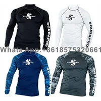 Mens Rash Guard Surfing Suit Uv Sun Protection Long Sleeve Diving Suits Quick Dry Swimming Tight Surf Sport Clothes Rash Guards