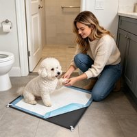 Dog Potty Pad Holder Raised Edge Pee Pad Tray Anti-Spill Pet Training Tray for Bathroom Patio Indoor Household Pet Care