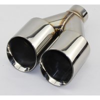 Car Accessories Stainless steel welded Y-type double outlet straight edge exhaust pipe tail throat