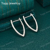 925 Sterling Silver 20mm Delicate V-Shaped Earrings - Stylish and Charming - Wedding Gift - Women's Jewelry