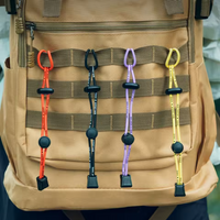 2PCS Outdoor Backpack Elastic Rope Fixed Buckle Camping Equipment Hiking Pole Fixing Tie Cord Rope External Buckle Packing Strap