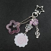 Cute Star Fish Cake Note Shaped Pendant Alloy Glass Chain Bag Accessories