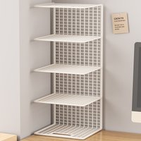 Simple Iron Art Bookshelf Desk Organizer Office Small Storage Shelf Children's Picture Book Stand Invisible Bookcase