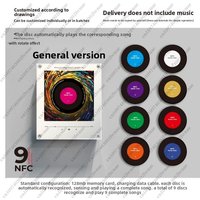NFC Induction Rotating Disc Player, Automatic Singing, Acrylic Material, 128G Memory Card, Magnetic Refrigerator Sticker Player