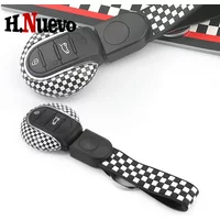 Auto Key Case With Keychain Ring Belt For MINI Cooper JCW F54 F55 F56 F57 F60 Countryman Key Cover Shell Decal Keychain