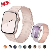 Silicone Strap for Apple Watch 46mm 49mm 44mm 45mm 42 41 40mm Magnetic Band for IWatch Ultra 2 Series 10 9 8 7 6 SE 5 Bracelet