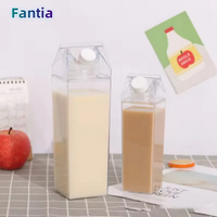Transparent Water Bottle Creative Milk Cardboard Bottles Milk Juice Box Reusable Portable For Outdoor Sports Travel And Camping