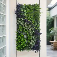 Premium Artificial Greenery Wall Panel 40.1x20.1in Realistic Agave Persian Fern Palm Leaves Privacy Screen Balcony Garden Decor
