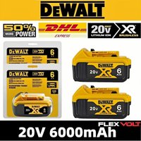 Dewalt 20V 6.0Ah Battery 5.0Ah Power Tool Replacement Battery Dewalt DCB206 DCB205 DCB1104 Charger Battery Bundle Available