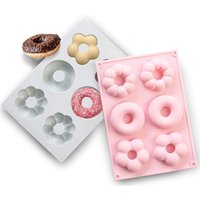 Silicone 6Cavity Donut Mold Nonstick Cake Pastry Dessert Ice Mold Reusable Soap Candle Baking Mold Bakeware Cake Decoration Tool