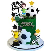 Soccer Cake Topper Decorations Soccer Player Figurine Decorations for Football Sport Birthday Supplies