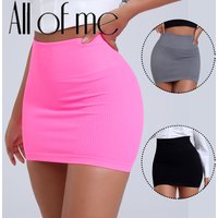 1Pcs Spring Summer New High Waist Elastic Business Women's Mini Skirt Black Slimming Knitted Half Body Skirt Professional Work