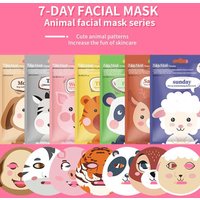 1/7pcs Cartoon Facial Mask Deep Hydrating Sheet Mask Moisturizing Tender Skin Mask Dog Panda Pig Animal Pattern Skin Care