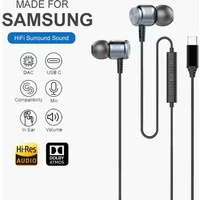 For Samsung Headphones Dolby High-Fidelity With Mic Type C 3.5mm Wired Earplugs For Samsung Galaxy S25 S24 S23 S22 Ultra A54 A53