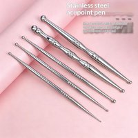 Acupuncture Stick Double Head Face Massage Tool Stainless Steel Acupressure Pen Ear & Body Acupoint Probe For Muscle Relie