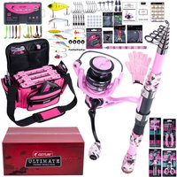 Goture Fishing Rod Full Kits with Telescopic Rod Spinning Reel,Backpack and Tackle Accessories Fishing Gift for Ladies
