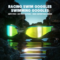 Professional Adult Racing Swim Goggles - High Definition, Waterproof, Anti-Fog, Wide-Angle Lenses with Adjustable Strap