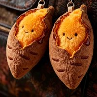 1/2pcs Cute Sweet Potato Plush Keychain Soft Stuffed Food Keyring Bag Charm For Women Girls Funny Gift