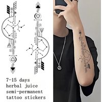 Constellation Sword Tattoo Stickers Herbal Juice Non Reflective Waterproof Female Lasting Male Arm Chest Faux Tatouage Adesivos