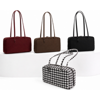 Nylon Square Shoulder Bag Large Capacity Canvas Handbag Lightweight Zipper Tote Bag Daily Commute Travel Storage Bag Gym Gift
