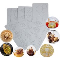Sugarcraft-Moules à gâteaux en silicone, puces croustillantes, feuilles et textures géométriques, polymères de dentelle, moules à chocolat, outils de décoration de desserts