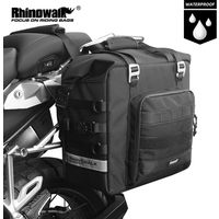 Rhinowalk Motorcycle Saddle Bag Waterproof 25L Expandable 32L Pannier Side Bag Quick Release 3D Cube Motorbike Storage Bag 1PC