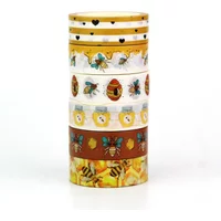 NEW 1PC 10M Decor Bee Honey Jar honeycomb Hearts Line Washi Tape Set for Scrapbooking Diary Masking Tape Kawaii Stationery