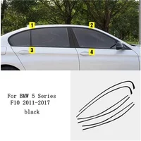 For BMW 5 Series F10 2011 2012 2013 2014 2015 2016 2017 car styling Black Steel Window Molding Frame Strips Trim Cover