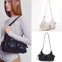 Samondo Small Saddle Bag Crossbody Bag Women's Fashion Trend Underarm Bag Polyester Zipper Closure Leisure Scene