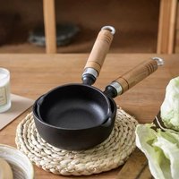 Nonstick Mini Sauce Pan Small Soup Pot Milk Pan Wooden Handle Hot Oil Pan Butter Melting Pot Cooking Saucepan with Pour Spout