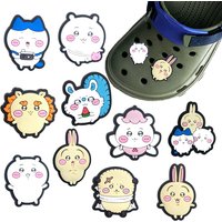New 10pcs Creativity Cute Japan Cartoon Series PVC Shoe Accessories Fit Wristbands Hole Slipper DIY Detachable Fashion Gifts