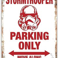 Eletina Vintage Metal Stormtrooper Parking Only Wall Iron Painting Tin Warning Decorative Signs & Plaques, , One color8-13