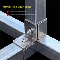 40*40mm Square Tube Connector solderless galvanizing Steel Joint Connector carbon steel Fixed Pipe Clamp Clip Fastener