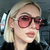 Oversized Aviator Sunglasses for Women Men 2026 70s Retro Gold Metal Sun Glasses Popular Punk Square Aviators Driving Shades